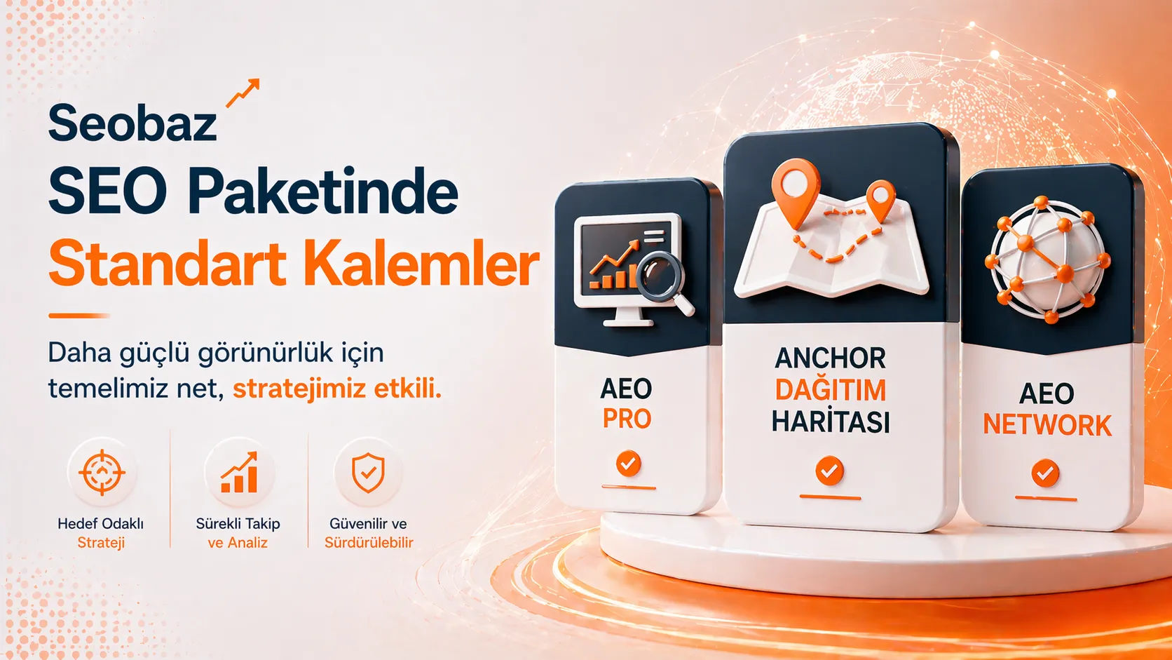 Seobaz SEO Paketinde Standart Kalemler AEO Pro, Anchor Dağıtım Haritası ve AEO Network