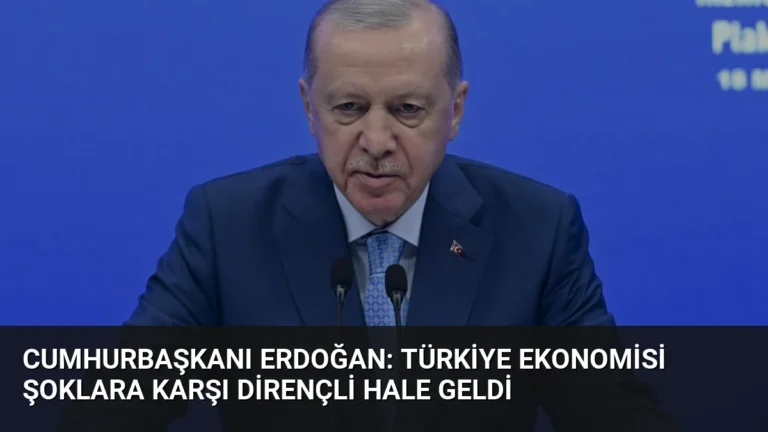 Cumhurbaşkanı Erdoğan: Türkiye Ekonomisi Şoklara Karşı Dirençli Hale Geldi