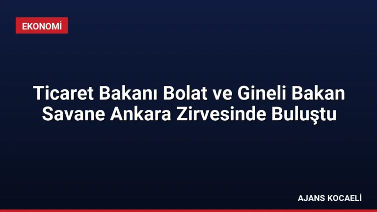 Ticaret Bakanı Bolat ve Gineli Bakan Savane Ankara Zirvesinde Buluştu