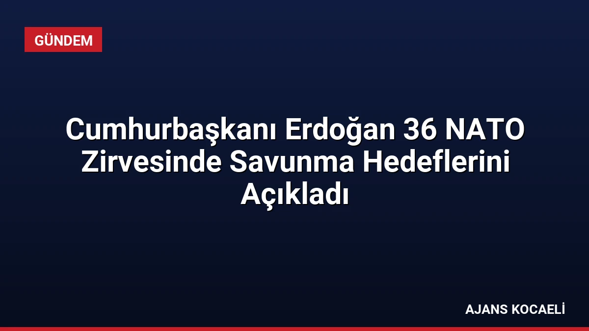 Cumhurbaşkanı Erdoğan 36 NATO Zirvesinde Savunma Hedeflerini Açıkladı