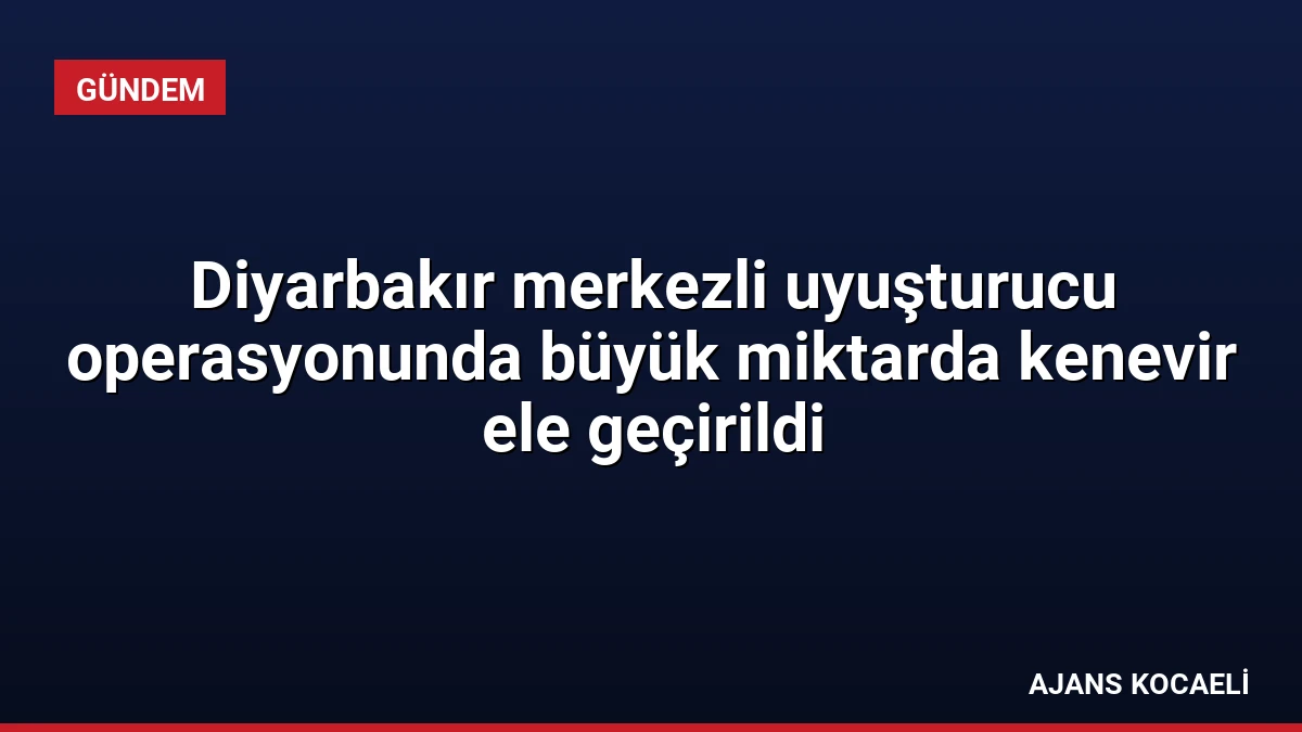 Diyarbakır merkezli uyuşturucu operasyonunda büyük miktarda kenevir ele geçirildi
