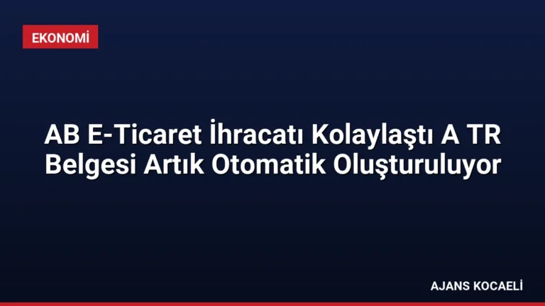 AB E-Ticaret İhracatı Kolaylaştı A TR Belgesi Artık Otomatik Oluşturuluyor