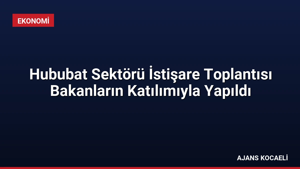 Hububat Sektörü İstişare Toplantısı Bakanların Katılımıyla Yapıldı