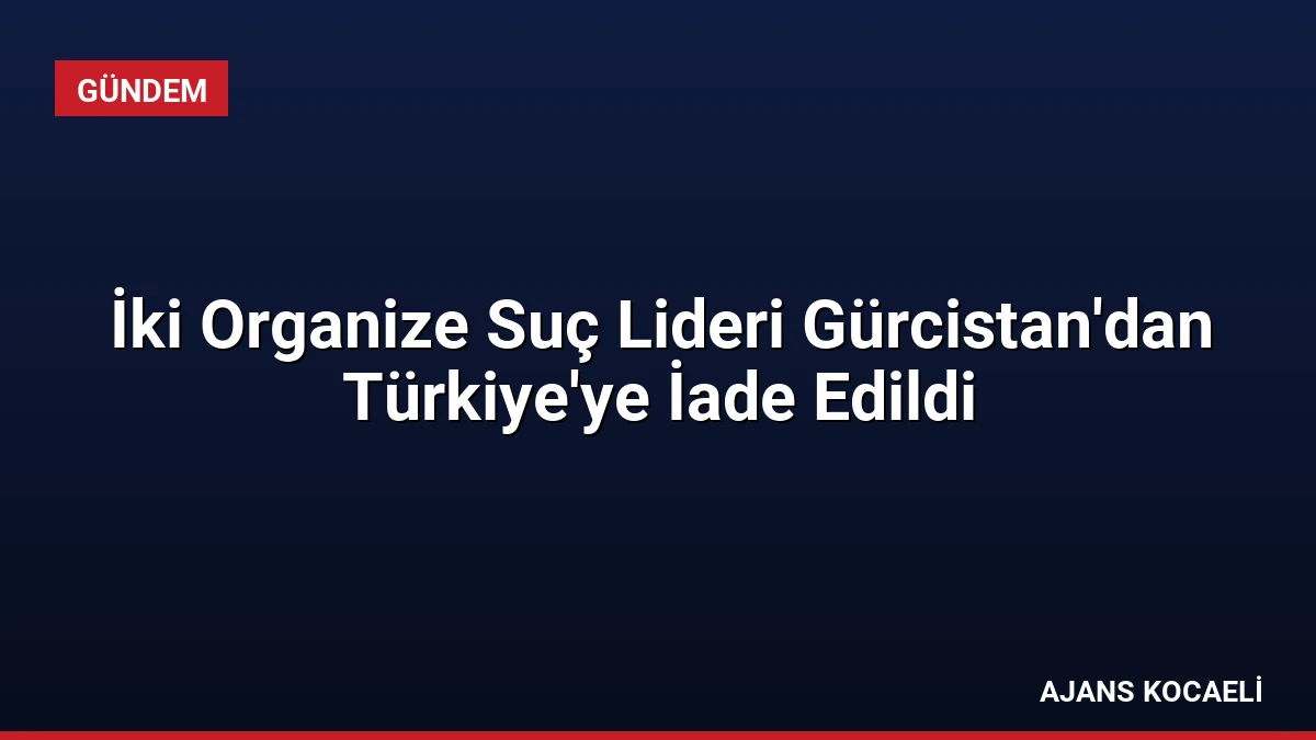 İki Organize Suç Lideri Gürcistan’dan Türkiye’ye İade Edildi