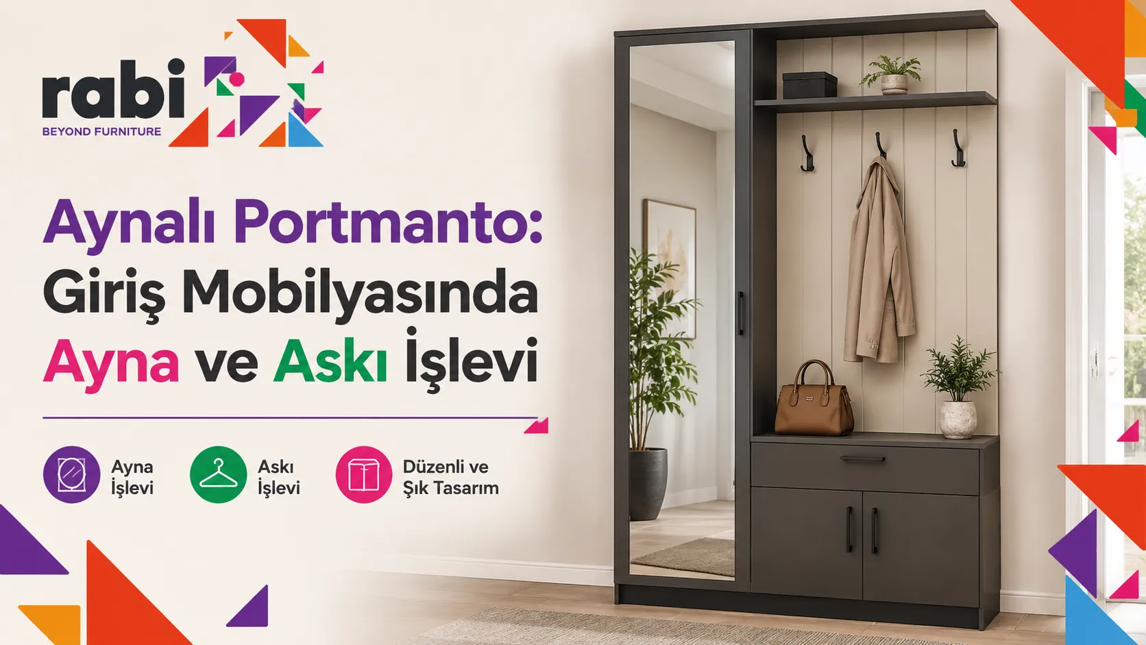 Aynalı Portmanto: Giriş Mobilyasında Ayna ve Askı İşlevi
