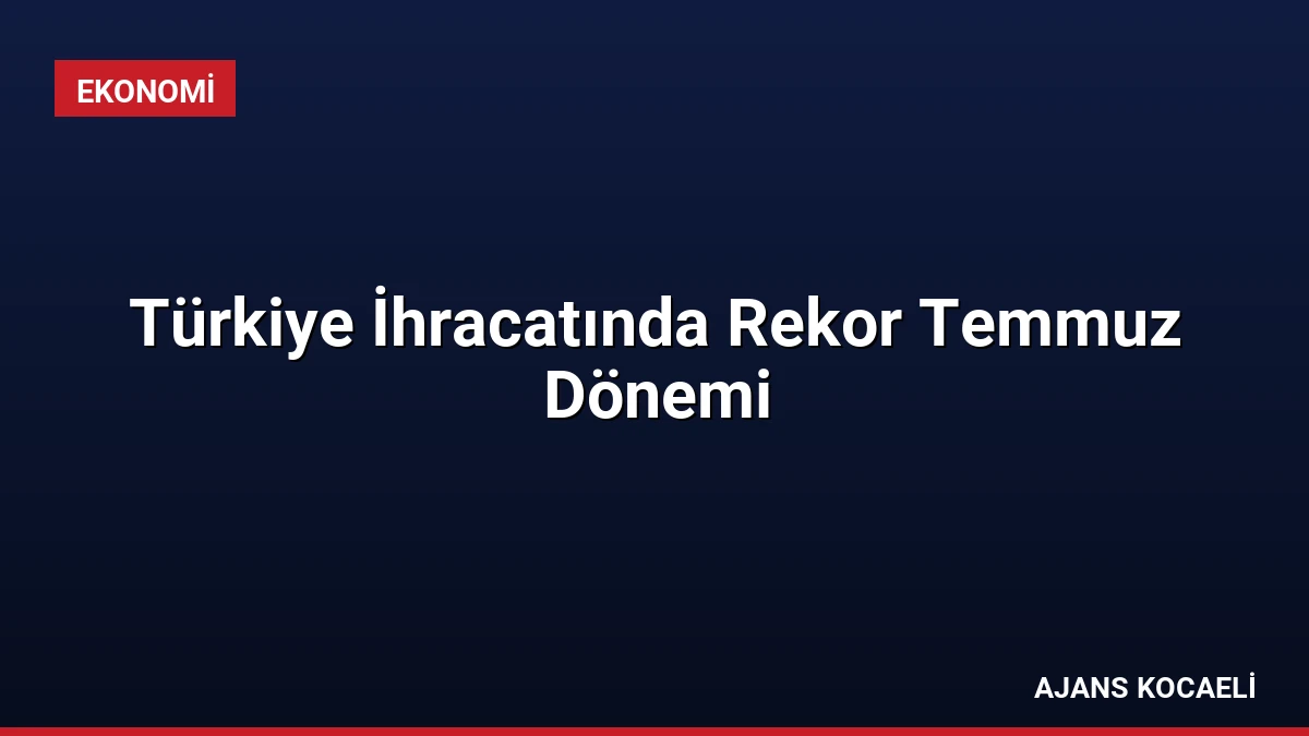 Türkiye İhracatında Rekor Temmuz Dönemi