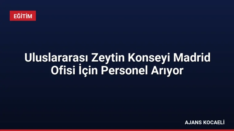 Uluslararası Zeytin Konseyi Madrid Ofisi İçin Personel Arıyor