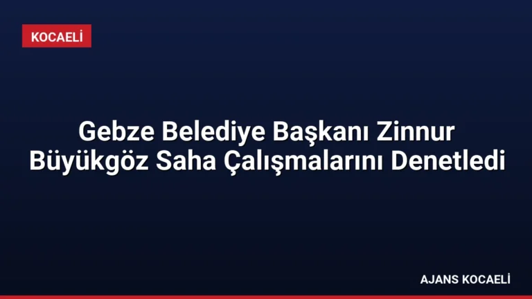 Gebze Belediye Başkanı Zinnur Büyükgöz Saha Çalışmalarını Denetledi