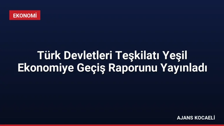 Türk Devletleri Teşkilatı Yeşil Ekonomiye Geçiş Raporunu Yayınladı