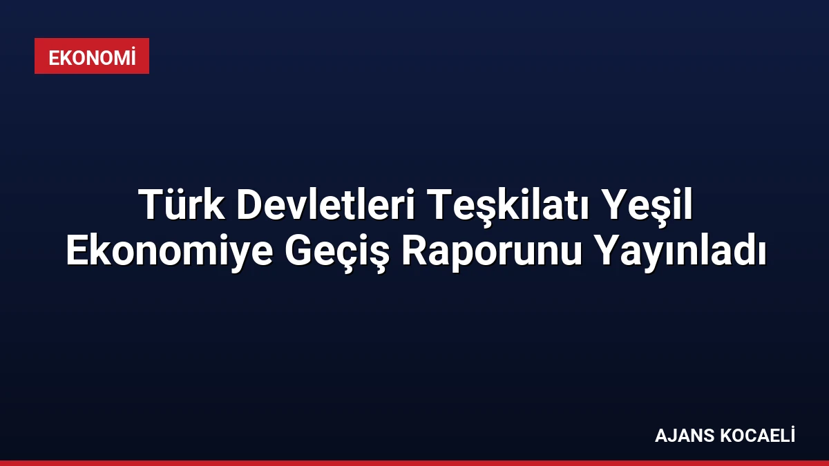 Türk Devletleri Teşkilatı Yeşil Ekonomiye Geçiş Raporunu Yayınladı