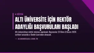 Altı Üniversite İçin Rektör Adaylığı Başvuruları Başladı
