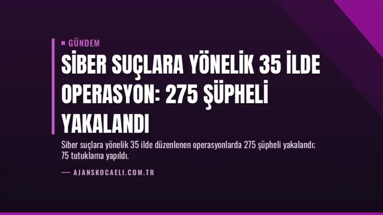 Siber Suçlara Yönelik 35 İlde Operasyon: 275 Şüpheli Yakalandı